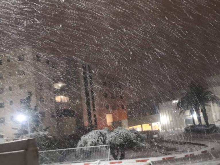 Schnee nachts in Bethlehem
