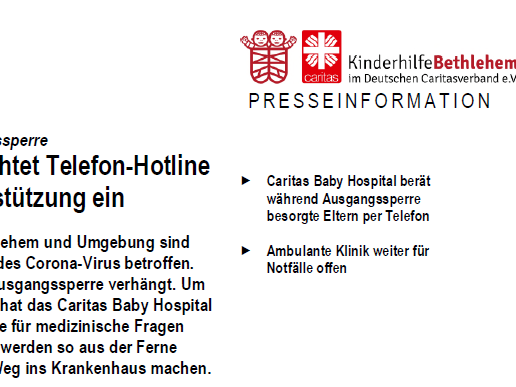 Pressemitteilung: Corona-Hotline für besorgte Eltern
